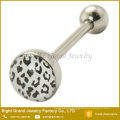 High quality Logo Epoxy Stainless Steel Custom Tongue rings